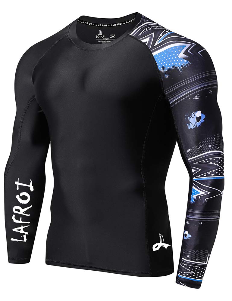 LAFROI Men's Long Sleeve UPF 50+ Baselayer Skins Performance Fit Compression Rash Guard-CLYYB Asym Gaze Size MD - Image 1